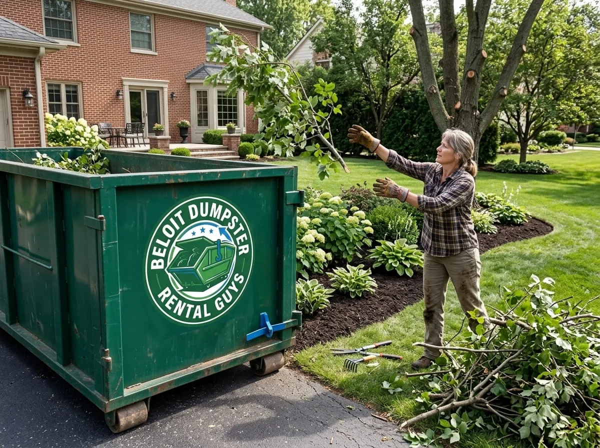 Sorting debris before loading a dumpster in Beloit WI